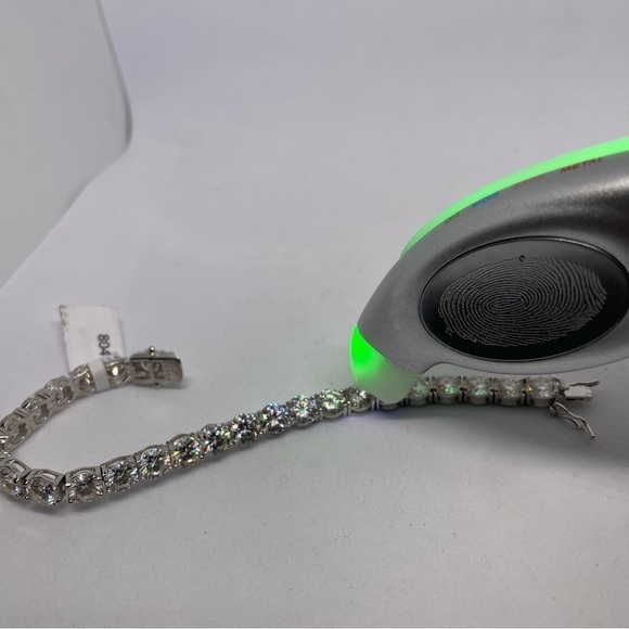 28 Carat Moissanite Diamond Tennis Bracelet 18K 925 Brilliant Round Cut 6.5mm - Picture 3 of 9